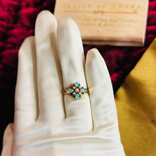 Load image into Gallery viewer, Antique 10k Yellow Gold Opal Seed Pearl Ring Size 5.5 Victorian Estate 2.15g