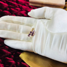 Load image into Gallery viewer, 10k Yellow Gold Natural Amethyst Hoop Earrings 17mm Prong Set Hoops 1g February