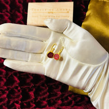 Load image into Gallery viewer, 23k Gold Agate Pegasus Intaglio Diamond Earrings 18k Gold Ancient Mythology 3.7g