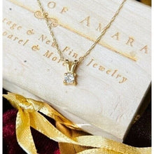 Load image into Gallery viewer, 14K Yellow Gold .10CTW Natural Diamond Solitaire Necklace 18" Anniversary Gift