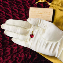 Load image into Gallery viewer, 10k Yellow Gold Ruby Diamond Necklace 18" BIG 11mm Heart Briolette Red Ruby 1.8g