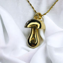 Load image into Gallery viewer, 14k Gold Diamond Mushroom Necklace 16" Vintage Magic Mushroom Charm Pendant 6.6g