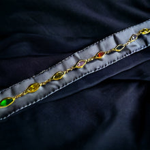 Load image into Gallery viewer, 14k Yellow Gold 3.6mm Multi Colored Gemstone Bracelet 7" REAL GOLD 585 2.4g