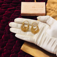 Load image into Gallery viewer, Antique 10k Gold Hoop Earrings Filigree Creole Gypsy French Wire Victorian 4.6g