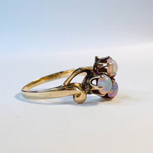 Load image into Gallery viewer, Antique Victorian 14k Yellow Gold Opal Ring Size 4.5 Estate Cluster Ring 1.2gm