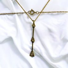 Load image into Gallery viewer, 10k Gold 1/3 Carat Natural Diamond Necklace 18" Pear Cut Diamond 3 Stone Pendant