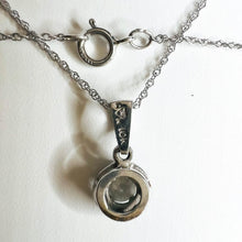 Load image into Gallery viewer, 14k White Gold .25ctw Natural Diamond Necklace 18" 10k Gold Cluster Pendant 1.2g