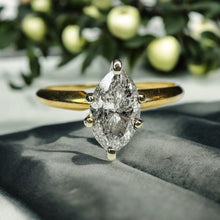 Load image into Gallery viewer, 14k Gold 1/2ct Marquise Diamond Engagement Ring Sz 5.75 Wedding Ring 1.6g