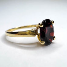 Load image into Gallery viewer, 10k Yellow Gold 2 Carat Garnet Ring Size 9.25 Natural Garnet Solitaire Ring 2g