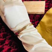 Load image into Gallery viewer, 10k Yellow Gold Bangle 7.3mm Bracelet 7" Bypass Flex Bangle 5g Christmas Gift