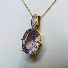Load image into Gallery viewer, REAL 14k YELLOW GOLD Brazilian 4.4cttw ROSE DE FRANCE AMETHYST Necklace 18" 4.3g