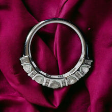 Load image into Gallery viewer, 10k White Gold 5 Stone Diamond Ring Size 8 Vintage Engagement Ring 1 Carat TW 2g Wedding Ring Bar Set Diamond Ring Anniversary Gift for Wife