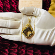 Load image into Gallery viewer, 18k Gold Antique Citrine Necklace 29" Art Nouveau Hawaiian Heirloom 14.7g