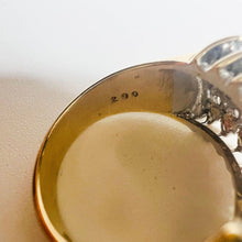 Load image into Gallery viewer, 14k GOLD 5 ROW 2ct Natural 45 DIAMONDS SOLID YELLOW GOLD RING Pyramid Ring 7g