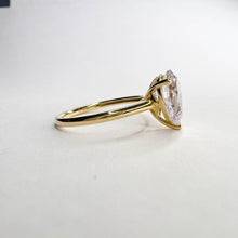 Load image into Gallery viewer, 10k Yellow Gold 4CT Pear Cut Simulated Diamond Engagement Ring Size 7 Wedding Ring Anniversary Gift for Wife Promise Ring For Girlfriend