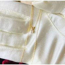 Load image into Gallery viewer, 14K Yellow Gold .10CTW Natural Diamond Solitaire Necklace 18" Anniversary Gift