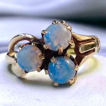 Load image into Gallery viewer, Antique Victorian 14k Yellow Gold Opal Ring Size 4.5 Estate Cluster Ring 1.2gm