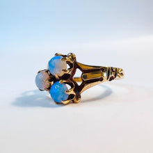 Load image into Gallery viewer, Antique Victorian 14k Yellow Gold Opal Ring Size 4.5 Estate Cluster Ring 1.2gm