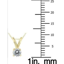 Load image into Gallery viewer, 14K Yellow Gold .10CTW Natural Diamond Solitaire Necklace 18" Anniversary Gift