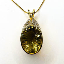 Load image into Gallery viewer, REAL 14k YELLOW GOLD 4.2cttw Oval Cut Natural Lemon Citrine Necklace 16" 5.6g