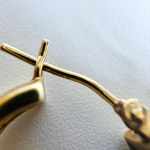 Load image into Gallery viewer, REAL 10k Yellow Gold 1.2CTTW 16mm Channel Set NATURAL DIAMOND Hoop Earrings 5.9g