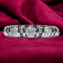 Load image into Gallery viewer, 10k White Gold 5 Stone Diamond Ring Size 8 Vintage Engagement Ring 1 Carat TW 2g Wedding Ring Bar Set Diamond Ring Anniversary Gift for Wife