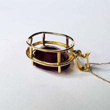 Load image into Gallery viewer, 10k Yellow Gold 13cttw Natural Ruby Necklace 19" Oval Cut Ruby Pendant 6.3g July Birthstone Large Earth Mined Ruby Anniversary Gift for Wife