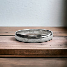 Load image into Gallery viewer, 10k White Gold 3.25mm Wedding Band Sz 9 Vintage Wedding Ring Distressed 1.7g