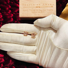 Load image into Gallery viewer, 10k Rose Gold 2.5ct Natural Morganite Earrings 7mm Studs Christmas Gift for Wife