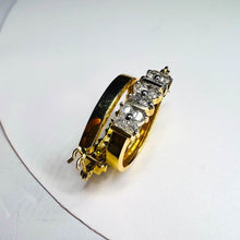 Load image into Gallery viewer, REAL 14k YELLOW GOLD 1.2CTTW 22mm Channel Set NATURAL DIAMOND Hoop Earrings 4.5g