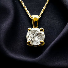 Load image into Gallery viewer, REAL 14k YELLOW GOLD 1/3ct Natural Diamond Solitaire Necklace 19" Solid Gold 585