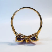 Load image into Gallery viewer, 10k Yellow Gold 1.25ct Natural Amethyst Butterfly Ring Size 7 Amethyst Ring 2.2g