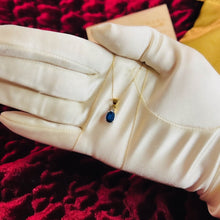 Load image into Gallery viewer, 14k Yellow Gold 1 cttw Natural Blue Sapphire Diamond Necklace 21" 585 Gold 1.6g