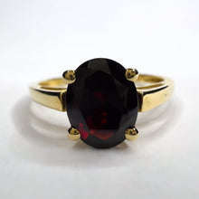 Load image into Gallery viewer, 10k Yellow Gold 2 Carat Garnet Ring Size 9.25 Natural Garnet Solitaire Ring 2g