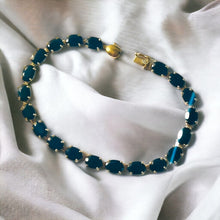 Load image into Gallery viewer, 10k Gold Sapphire Bracelet 7.15" 15 Carat T.W. Natural Genuine Sapphires 8.4g