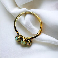 Load image into Gallery viewer, Antique 14k Gold Opal Ring Sz 5.5 Victorian Era Three Stone Claw Prong Ring 1.5g