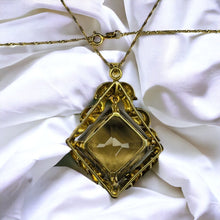 Load image into Gallery viewer, 18k Gold Antique Citrine Necklace 29" Art Nouveau Hawaiian Heirloom 14.7g