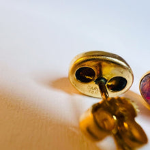 Load image into Gallery viewer, 14k Yellow Gold Opal Earrings 3 Carat T.W. Dragons Breath Stud Earrings 1.6g