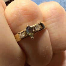 Load image into Gallery viewer, 14k Yellow Gold .15ct Natural Alexandrite & Diamond Ring Size 4.25 Wedding Ring