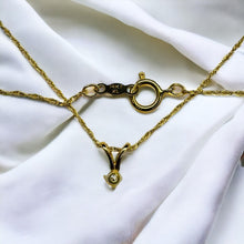 Load image into Gallery viewer, 14K Gold 1/20 CT Natural Diamond Solitaire Necklace 18" .05ct April Birthstone