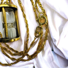 Load image into Gallery viewer, 14k Gold Diamond Hourglass Necklace 18" Sands of Time Vintage Diamond Dust 3.15g
