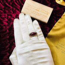 Load image into Gallery viewer, Antique 10k Gold Natural Garnet Cabochon Ring Rare Victorian Sz 7 Estate Oval Ring 5.3g