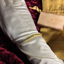 Load image into Gallery viewer, 14k Yellow Gold Multi Gemstone Rainbow Colors Eternity Tennis Bracelet 7.5" 7.6g