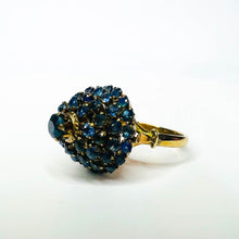 Load image into Gallery viewer, 14k Yellow Gold 3.6cttw Natural Blue Sapphire Tiered Harem Ring Size 6 4.6g