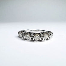 Load image into Gallery viewer, 10k White Gold 5 Stone Diamond Ring Size 8 Vintage Engagement Ring 1 Carat TW 2g Wedding Ring Bar Set Diamond Ring Anniversary Gift for Wife