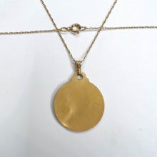 Load image into Gallery viewer, 10k Yellow Gold Cherub Necklace 18" Guardian Angel Coin Medallion Necklace 1.3