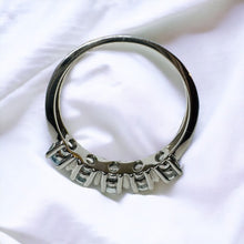 Load image into Gallery viewer, 10k White Gold Aquamarine & Diamond Ring Size 7 Five Stone Engagement Ring 2.4g