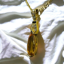 Load image into Gallery viewer, H. Stern 18k Gold Diamond 1.32ct Imperial Topaz Pendant Necklace 16" Brazil Vintage 4.8
