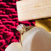 Load image into Gallery viewer, 10k Yellow Gold Diamond Moissanite Hidden Halo Engagement Ring Size 5.75 2.3g Marquise Cut Wedding Ring Micro Pave Halo Diamond Ring