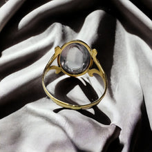 Load image into Gallery viewer, Antique 10k Gold Pools of Light Rock Crystal Cabochon Ring RARE Victorian Sz 5